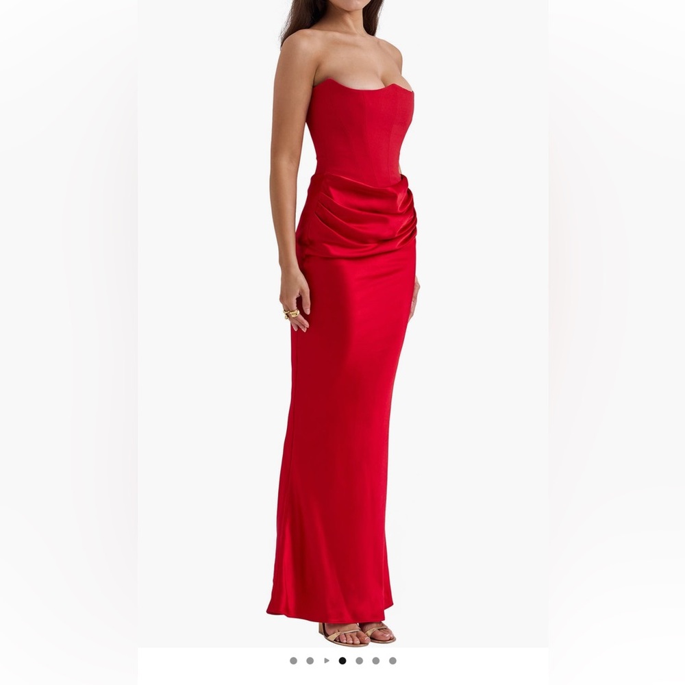 Persephone Strapless Satin
Corset Cocktail Dress